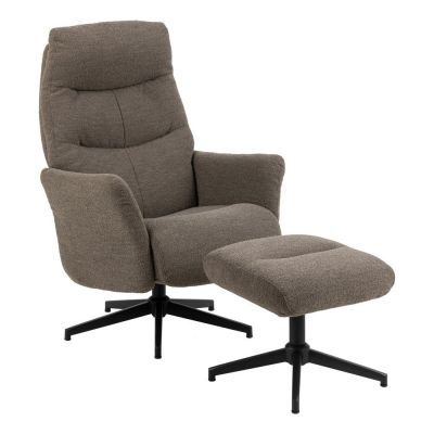 Fotoliu gri/maro de relaxare cu tapiÈu009Berie din Èu009BesÄu0083turÄbouclÃ© London âu0080Actona