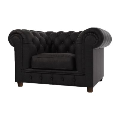 Fotoliu negru cu tapițerie din catifea Cambridge – Ropez