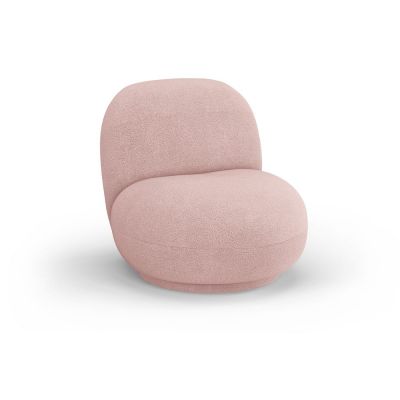 Fotoliu roz deschis cu tapiÈu009Berie din stofÄbouclÃ© Chuck âu0080Micadoni Home
