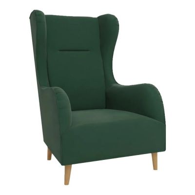 Fotoliu wing verde cu tapiÈu009Berie din catifea Carole âu0080Ropez