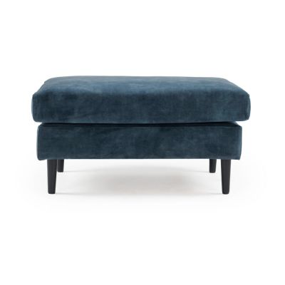 Taburet albastru din catifea Adagio - Scandic