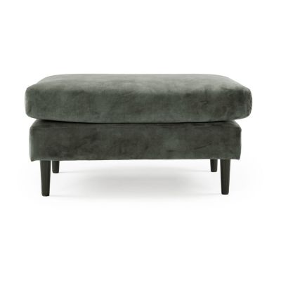 Taburet verde/gri din catifea Adagio - Scandic