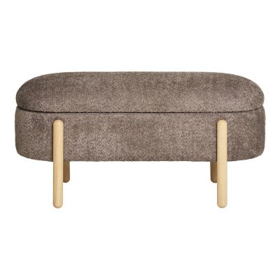 Bancă maro cu tapițerie din țesătură bouclé Branca – House Nordic