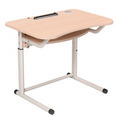 Banca scolara individuala cu polita cadru oval/rotund inaltimea reglabila Banca scolara individuala cu polita cadru oval/rotund inaltimea reglabila