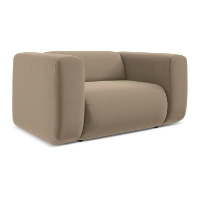 Fotoliu bej cu tapiÈu009Berie din catifea Ekahi âu0080Makamii