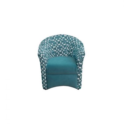 Fotoliu CAFENEA PRINT, turcoaz + MZT bleu, 75x65x80 cm