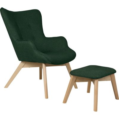 Fotoliu cu taburet verde Ã®nchis Niko âu0080Ropez