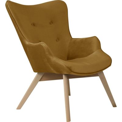 Fotoliu galben muÈu0099tar cu tapiÈu009Berie din catifea Niko âu0080Ropez