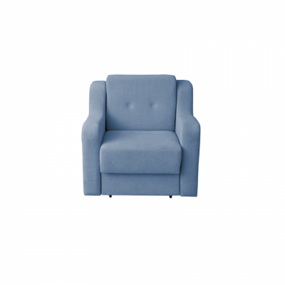 Fotoliu GINA II extensibil, cu arcuri si lada depozitare, albastru deschis, 95x100x95 cm