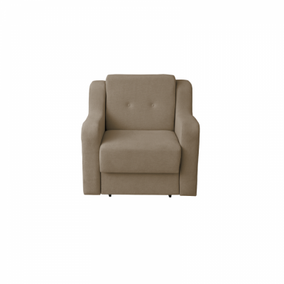 Fotoliu GINA II extensibil, cu arcuri si lada depozitare, maro deschis, 95x100x95 cm