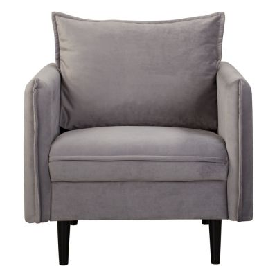 Fotoliu gri cu tapițerie din catifea Juli – Ropez