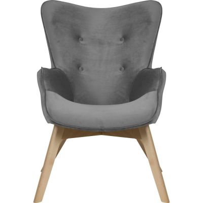 Fotoliu gri cu tapițerie din catifea Niko – Ropez