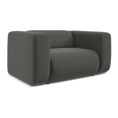 Fotoliu gri cu tapiÈu009Berie din catifea Ekahi âu0080Makamii