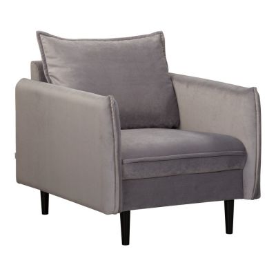 Fotoliu gri cu tapiÈu009Berie din catifea Juli âu0080Ropez