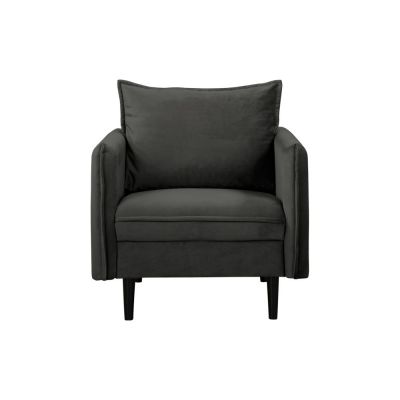 Fotoliu gri închis cu tapițerie din catifea Juli – Ropez