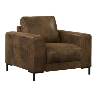 Fotoliu maro cu tapițerie din imitație de piele Lofty Lilly – Miuform