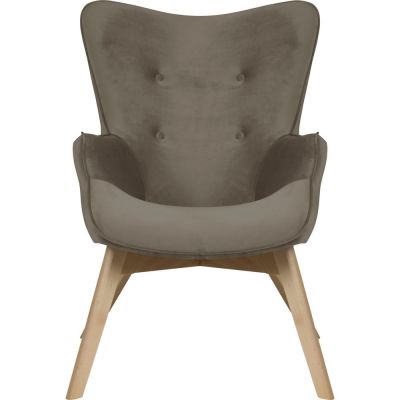 Fotoliu maro deschis cu tapițerie din catifea Niko – Ropez