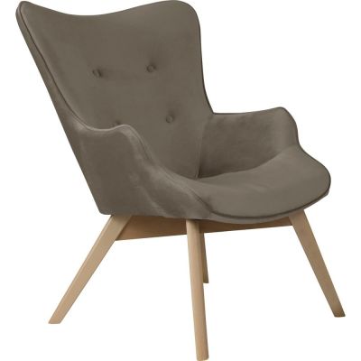 Fotoliu maro deschis cu tapiÈu009Berie din catifea Niko âu0080Ropez