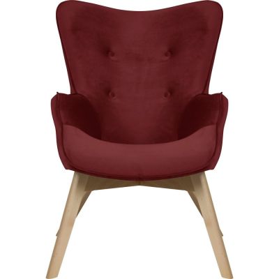 Fotoliu roșu cu tapițerie din catifea Niko – Ropez