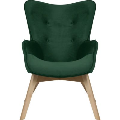 Fotoliu verde închis cu tapițerie din catifea Niko – Ropez