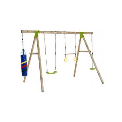 Leagan din lemn pentru 4 copii Capuchin® Plum