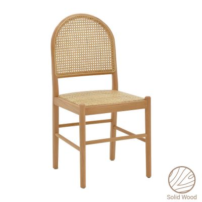 Scaun Alessia lemn Natural de fag- ratan, Natural, 43x40x89 cm