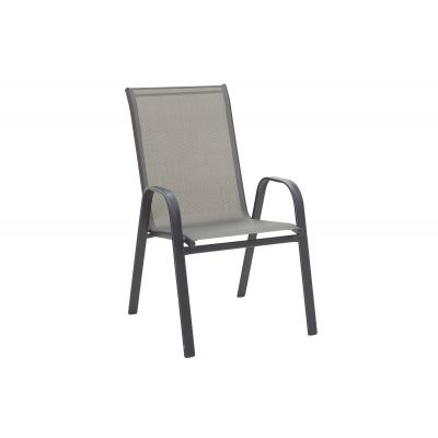 Scaun de gradina Calan, textilena/metal, gri, 55x75x95 cm