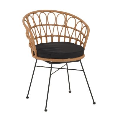 Scaun de gradina Felicia, Negru, 60x60x81 cm