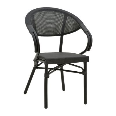 Scaun de gradina Isaia Gri - Negru 57x57x83 cm