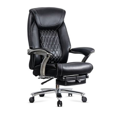 Scaun directorial negru din piele ecologică premium și suport lombar reglabil OFF 950 - REZISTENT 150 KG