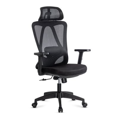 Scaun ergonomic negru cu tetiera reglabila si suport lombar OFF 987