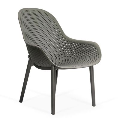 Scaun terasa gri din plastic cu cadru rezistent HRC 593