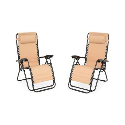 Set 2 sezlonguri pliabile CANO bej