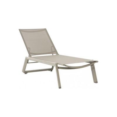 Sezlong din aluminiu si textilena, cappuccino, Lorand