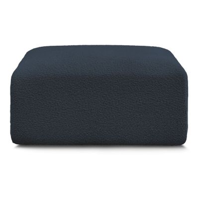 Taburet albastru închis cu tapițerie din țesătură bouclé Tina – Bobochic Paris