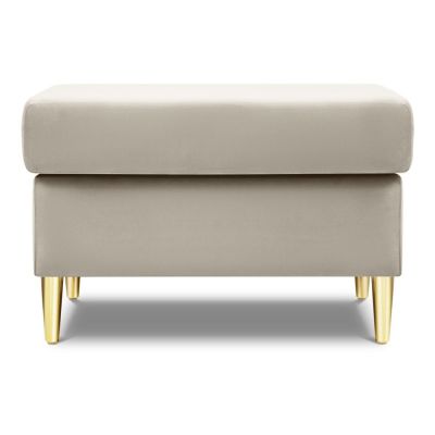 Taburet bej cu tapițerie din catifea Kyoto – Cosmopolitan Design