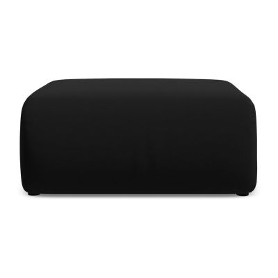 Taburet negru cu tapițerie din catifea Ekahi – Makamii