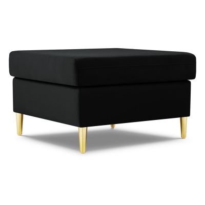 Taburet negru cu tapițerie din catifea Kyoto – Cosmopolitan Design