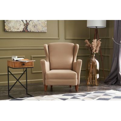 Fotoliu, Balcab Home, 825BLC2549, Lemn de fag, Crem