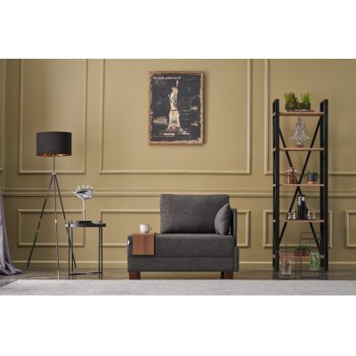 Fotoliu Fly Armchair Right, Balcab Home, 100x80x75 cm, lemn, antracit