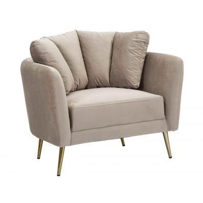 Fotoliu, Kiev, Mauro Ferretti, 88 x 77 x 74 cm, lemn de eucalipt/poliester/metal, gri/auriu