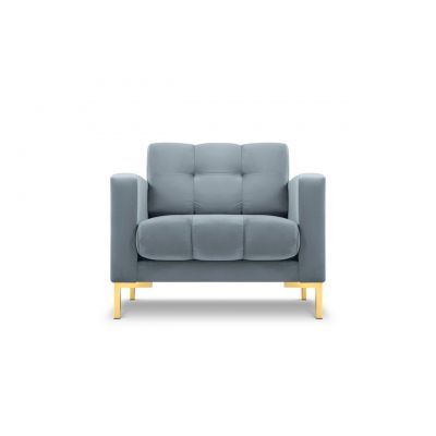 Fotoliu, Mamaia, Micadoni Home, GL, 87x92x75 cm, catifea, albastru deschis