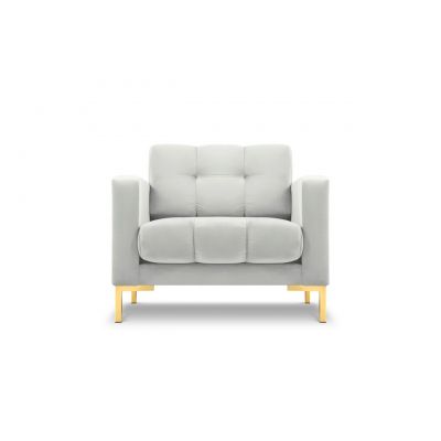 Fotoliu, Mamaia, Micadoni Home, GL, 87x92x75 cm, catifea, argintiu