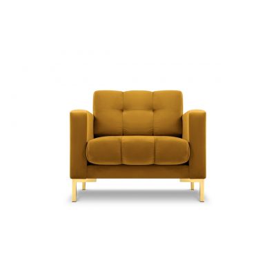 Fotoliu, Mamaia, Micadoni Home, GL, 87x92x75 cm, catifea, galben