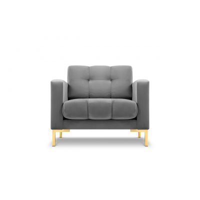 Fotoliu, Mamaia, Micadoni Home, GL, 87x92x75 cm, catifea, gri deschis