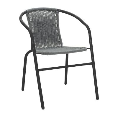 Fotoliu Obbi din metal negru-Gri, deschis, 54x56x73 cm