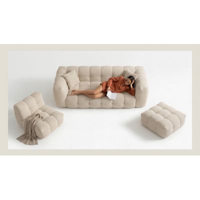 Pouf Bellezza 90x90x43 cm, Bej sand