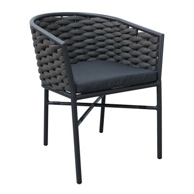 Scaun din aluminiu Noevo  empilabil cu cadru Gri si perna 57x62x77cm