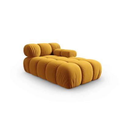 Sezlong living dreapta 1 loc, Bellis, Micadoni Home, BL, 155x94x70 cm, catifea, galben