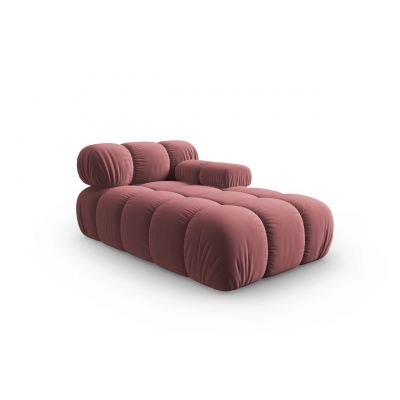Sezlong living dreapta 1 loc, Bellis, Micadoni Home, BL, 155x94x70 cm, catifea, roz